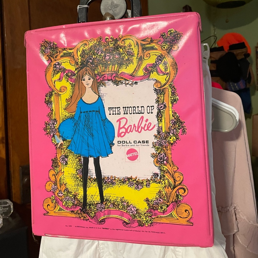 Mattel Pink Barbie Doll Case purse with Retro Design